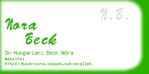 nora beck business card